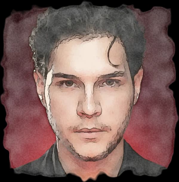Retrato em aquarela de Erick J. Ulrich